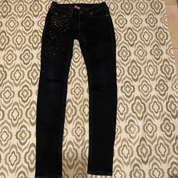 True Religion Skinny Jeans Stella Front Studded Women's  Size 28 - Picture 1 of 8